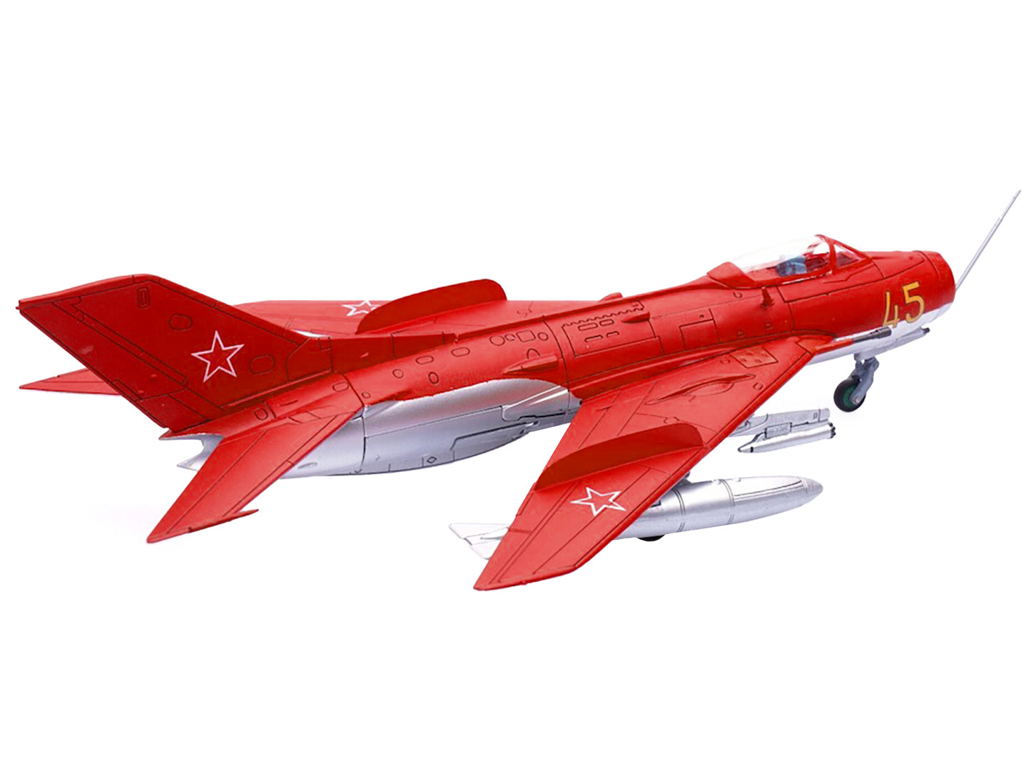 Mikoyan-Gurevich MiG-19S Farmer C Fighter Aircraft "Yellow 45" "VVS Display Team Soviet Air Force Kubinka Air Base" (1960) "Wing" Series 1/72 Diecast Model by Panzerkampf