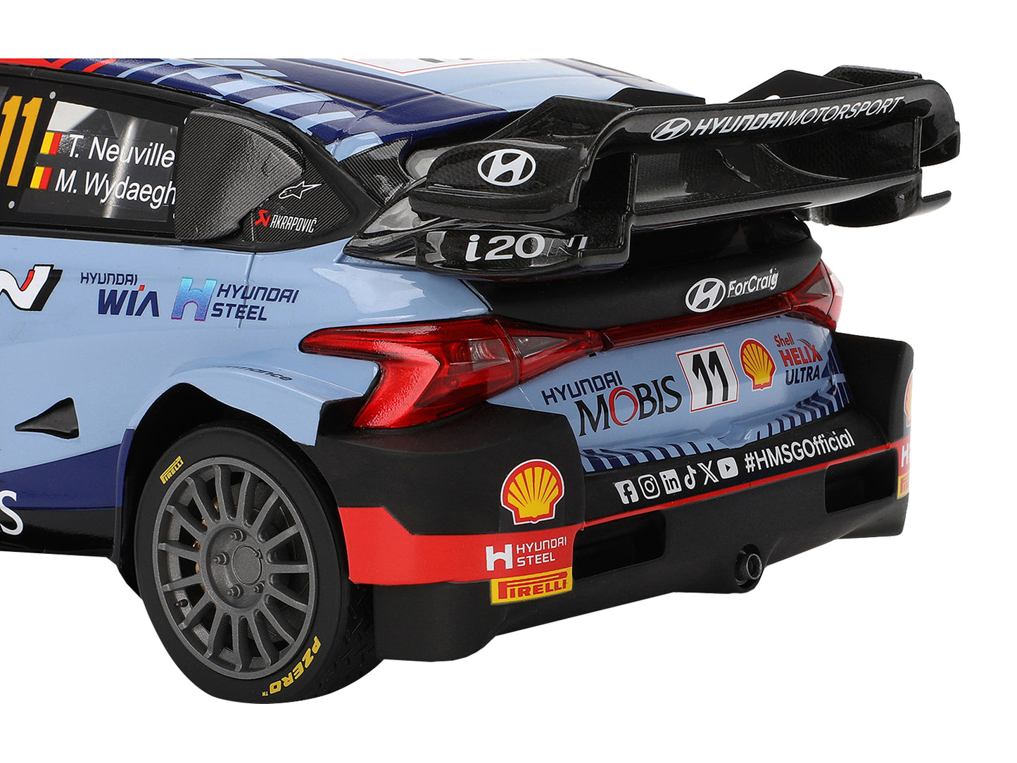Hyundai i20 N Rally1 Hybrid #11 Thierry Neuville - Martijn Wydaeghe "Hyundai Shell Mobis WRT" Winner WRC "Monte Carlo Rally" (2024) 1/18 Model Car by Top Speed