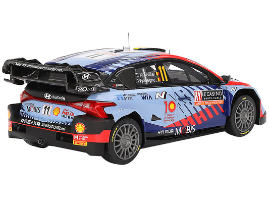 Hyundai i20 N Rally1 Hybrid #11 Thierry Neuville - Martijn Wydaeghe "Hyundai Shell Mobis WRT" Winner WRC "Monte Carlo Rally" (2024) 1/18 Model Car by Top Speed