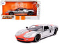 2005 Ford GT Silver with Orange Stripe "Bigtime Muscle" 1/24 Diecast Model Car by Jada