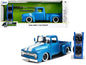 1956 Ford F-100 Pickup Truck Blue Metallic with White Stripes and Extra Wheels "Just Trucks" Series 1/24 Diecast Model Car by Jada