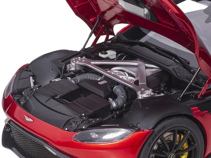 2019 Aston Martin Vantage RHD (Right Hand Drive) Hyper Red Metallic with Carbon Top 1/18 Model Car by Autoart