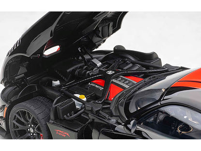 2017 Dodge Viper 1:28 Edition ACR Black with Red Stripes 1/18 Model Car by Autoart