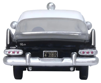 1959 Plymouth Savoy Black and White "Oklahoma Highway Patrol" 1/87 (HO) Scale Diecast Model Car by Oxford Diecast