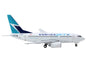 Boeing 737-600 Commercial Aircraft "Westjet Airlines" (C-GWSL) White with Blue Tail 1/400 Diecast Model Airplane by GeminiJets