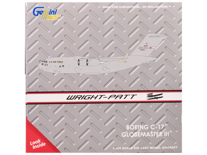 Boeing C-17 Globemaster III Transport Aircraft "Wright-Patterson Air Force Base - United States Air Force" (000-0178) Gray "Gemini Macs" Series 1/400 Diecast Model Airplane by GeminiJets